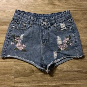 Floral Jean Shorts